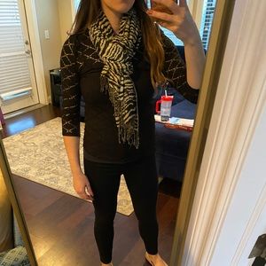 Zebra scarf with gold shimmer